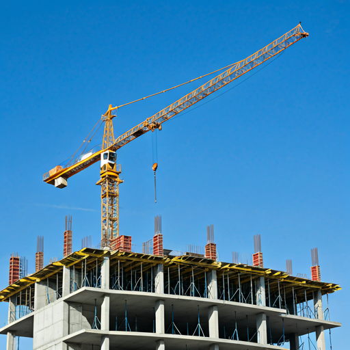 Modern construction site architectural project